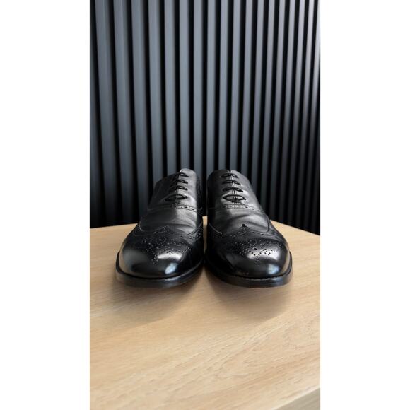 Ben Sherman Black Leather Wingtip Brogue Oxford Dress Shoes